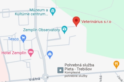 veterinárna ambulancia veterinárius mapa